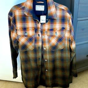 Free People Anneli plaid shirt jacket $50 NWT size xs